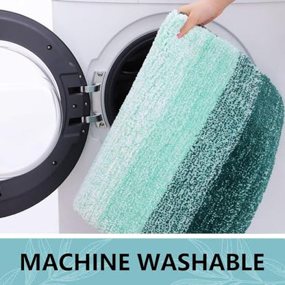 Arotive Microfiber Bathroom Rugs, Shaggy Soft Absorbent Bath Rug, 30x17 - color: Dark Green, size: 30" X 17"