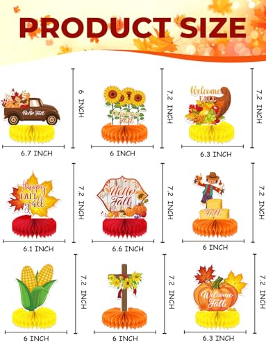 Fall Table Decorations, Thanksgiving Centerpieces for Dinner Table - style: Fall