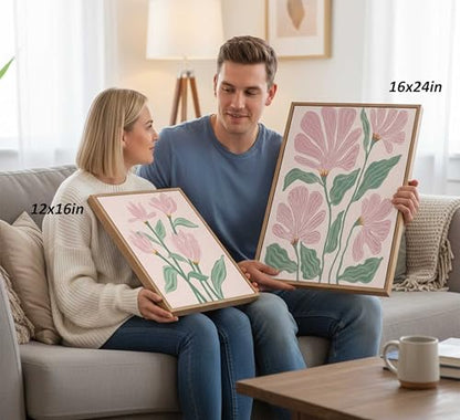 Framed 3 Pcs Pink Tulips Flowers Canvas Wall Art - color: Framed-Tulips, size: 16"L x 12"W