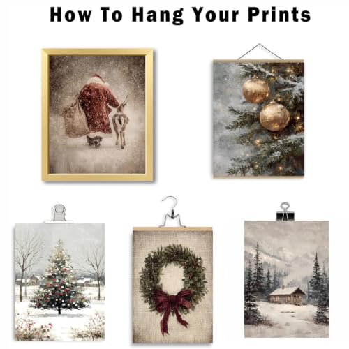 KBKBART 12pcs Christmas Wall Art Prints, Winter Holiday Canvas Art Prints - color: Christmast Prints Set