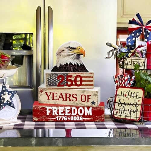 Amyhill 4 Pcs Wooden Sign Decor American Flag - style: American Flag