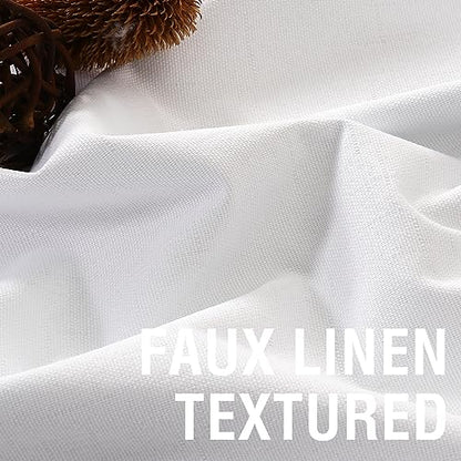 H.VERSAILTEX White 100% Blackout Faux Linen Window Curtain Panels Heat and Full Light Blocking Drapes for Nursery, Back Tab 84 inches Thermal Insulated Draperies 52 inches Wide Each Panel, 2 PCs - color: White, size: 52"W x 84"L (Pack of 2)