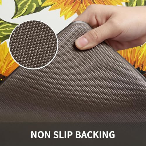 MAYHMYO Sunflower Kitchen Decor Mat Set, 2PC Kitchen Mats, Anti Fatigue - color: Sunflower