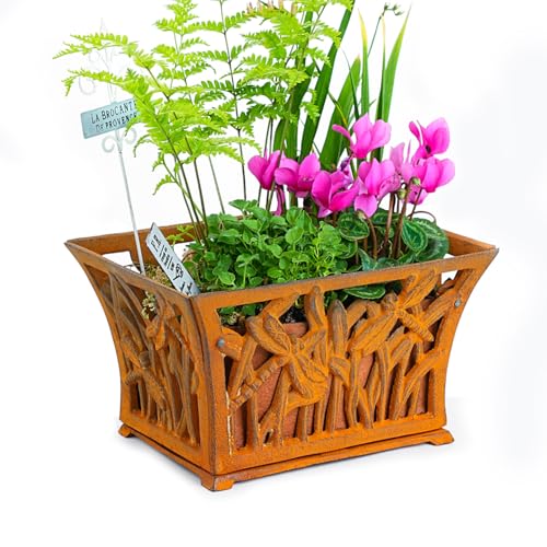 Sungmor Cast Iron Plant Basket with Non-Woven Growing Bag - Rust Rust - color: Rust Color - Rectangle