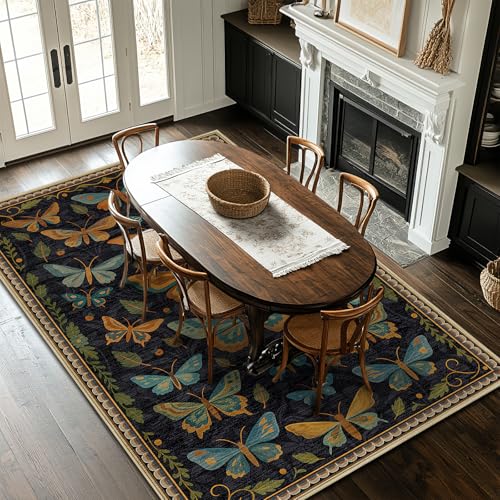 8x10 Area Rug for Living Room Butterfly Rugs Butterflies Insect Machine - color: Butterfly, size: 8' x 10' (Rectangular)