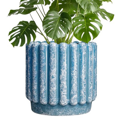 Ceramicfor Ceramic Planter, 9.6 Inch, Blue - color: Sky Blue, size: 9.6 Inch