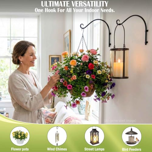 Hanging Plant Brackets Outdoor: 16 Inch 2 Pack Heavy-Duty Plant Hanger - size: 2B-16" 2PCs
