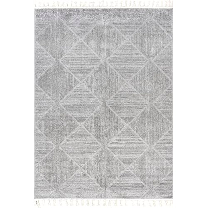 nuLOOM Kerry Light Grey Geometric Power Loomed Area Rug, 8' x 10' - color: Kerry Light Grey, size: 7'10" x 10' (Rectangular)