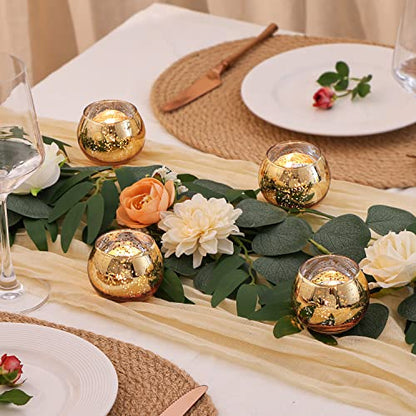 Volens 24PCS Gold Votive Candle Holders for Table Centerpieces - color: Gold, size: 24 PACK
