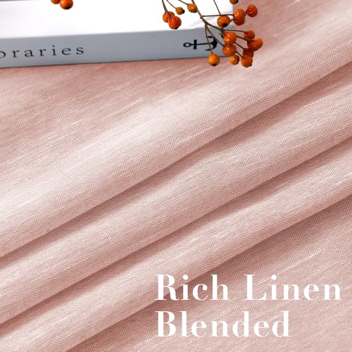 H.VERSAILTEX Baby Pink Linen Sheer Curtains 54" 2 Panels Grommet - color: Baby Pink, size: 52"W x 54"L (Pack of 2)