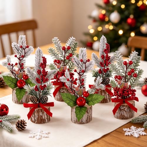 winemana Christmas Table Decorations Indoor Xmas Centerpieces Decor, 6 Pack - size: Style 8