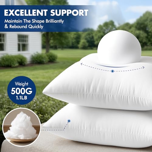 MIULEE Outdoor Pillow Inserts 18x18 Pack of 4 - size: 18x18 Inch