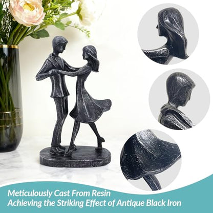 Anniversary Wedding Engagement Gift, Black Dance Statue for Couple - color: Black-dance