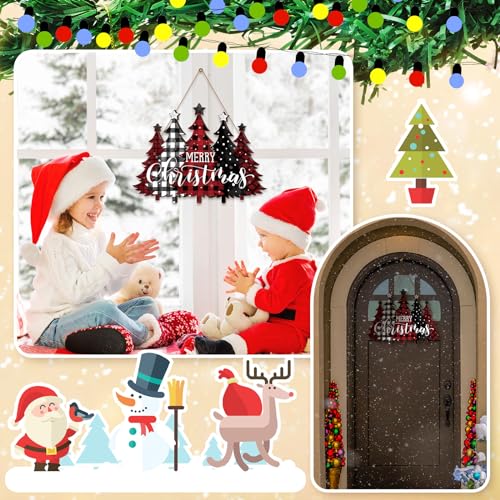 BBTO Christmas Wreath for Front Door Xmas Door Sign(Christmas Tree) - style: Christmas Tree