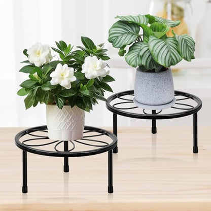 ESRICH 2 Pack Metal Plant Stand Outdoor, Plant Stands for Indoor