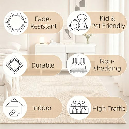 Brown Solid Area Rug 8x10, Washable Non Slip Rugs for Living Room - color: Light Brown, size: 8' x 10' (Rectangular)