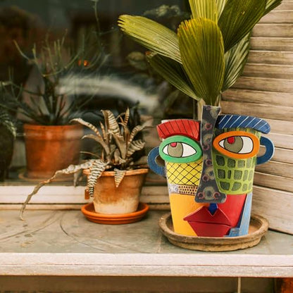 Midogaigai Abstract Face Planter Pots for Indoor Plants&Flowers Home Decor - style: Modern