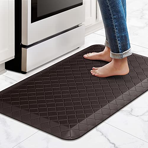 HappyTrends Kitchen Floor Mat - 4/5 Inch Thick Anti-Fatigue Kitchen Rug - color: Chocolate, size: 28"L x 17.3"W x 0.8"Th