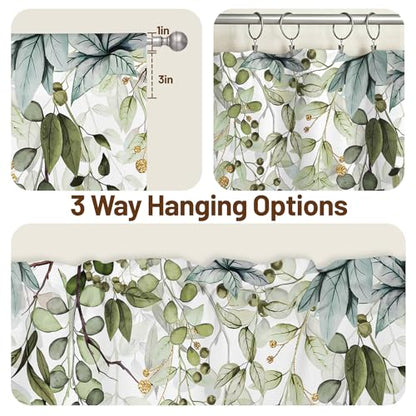 Sage Green Eucalyptus Leaves Swag Curtains 1 Panel, 56x36 in - color: Eucalyptus Leaves-green, size: 56"W x 36"L (Pack of 1)