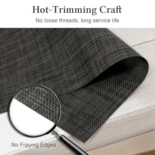 HOOMIL Placemats Set of 4, Heat Resistant, Black - color: Black, size: Set of 4
