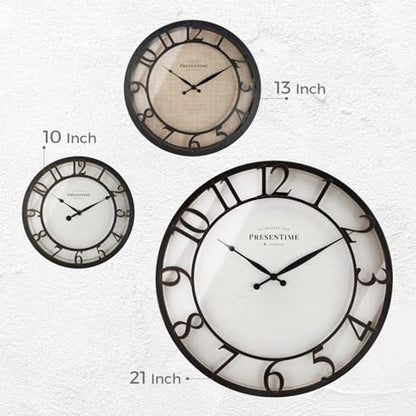 Presentime 21" Farmhouse Series Wall Clock - color: Oil Rubbed Antique Bronze, size: 21 inch