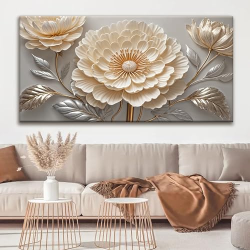 QSQ Large White Wall Art For Living Room Prints 29 X 58 In Modern Painting - color: KA7J, size: 58"L x 29"W