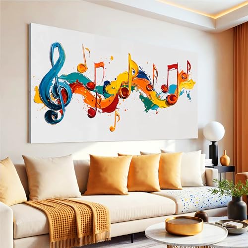 Colorful Music Notes Wall Art Decor 20"x40" Abstract Wall Art For Bedroom - color: IU2B, size: 40"L x 20"W