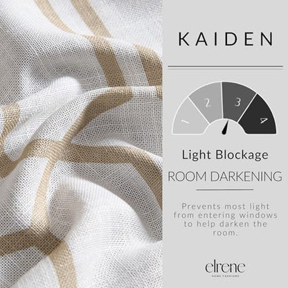 Threadmade Kaiden Geometric Room Darkening Window Curtain, Taupe - 52" W x 84" L - color: Taupe, size: 52"W x 84"L (Pack of 1)