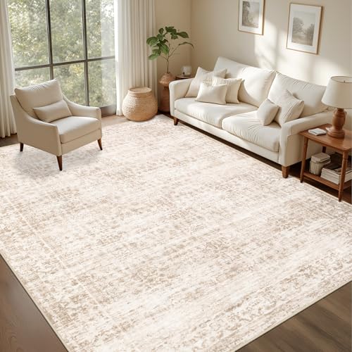 4x6 Area Rugs Living Room: Washable Rug for Bedroom Beige Brown - color: Beige Brown, size: 4' x 6' (Rectangular)