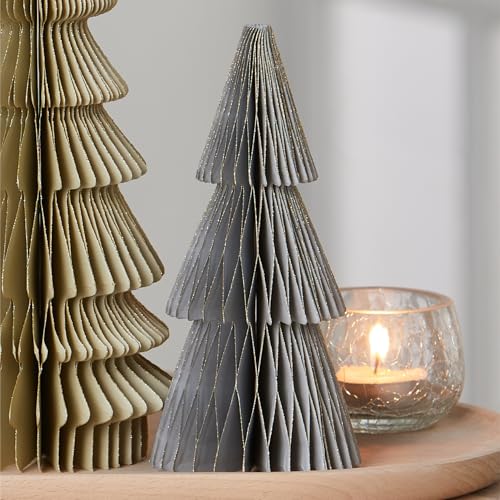 Set of 3 Neutral Honeycomb Paper Tree Décor (Medium Set 3 Neutral) - color: Medium Set 3 Neutral