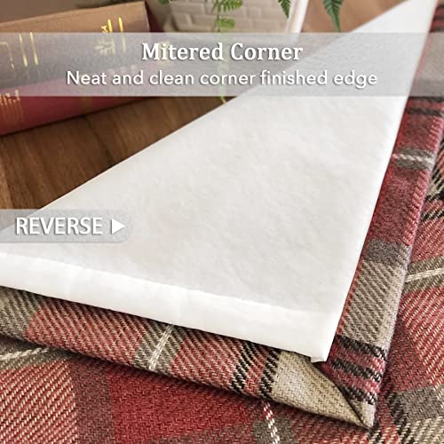 always4u Plaid Curtains 100% Blackout Thermal Energy Saving Drapes for Bedroom Woolen Look Farmhouse Living Room Curtains 2 Panels 54 * 84 Burgundy Red - color: Burgundy Red, size: 54"W x 84"L (Pack of 2)