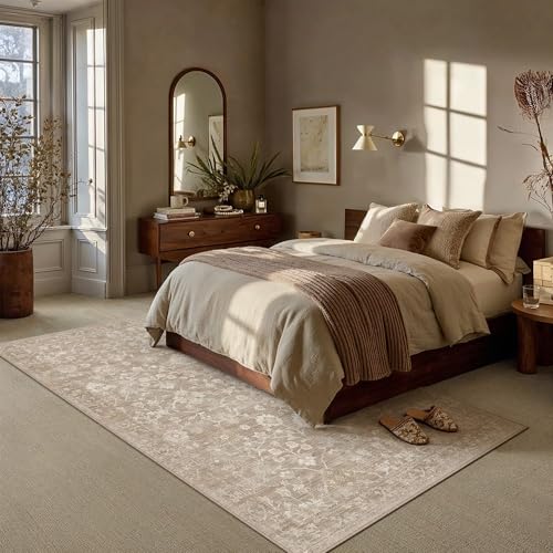 HUGEAR 6x9 Beige Neutral Area Rugs Washable Rug Carpet - color: Beige, size: 6' x 9' (Rectangular)
