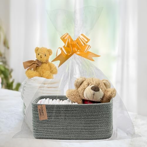 COMFY-HOMI 11.5"x7.5"x4.7" Storage Baskets for Organizing | Cotton Rope Woven Basket | Toy Storage Bin Box | Basket for Shelves, Closet Organizer Bin, Decorative Closet Shelf, 1 Pack - color: Green, size: 11.5"x7.5"x4.7"