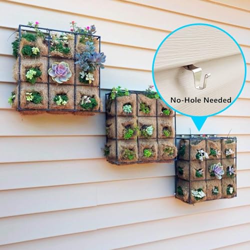 MIUKAA Vinyl Siding Hooks (4-Pack), Stainless Steel No Hole No Damage Siding Clips Hangers for Hanging Outdoor, Hooks for Outdoor String Lights, Patio Decor, Front Porch Decor, Wreath Decor