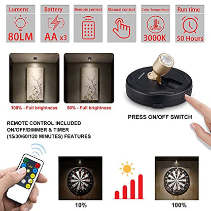 Spotlight Battery Operated, Wireless LED Puck Light - color: Black Gold