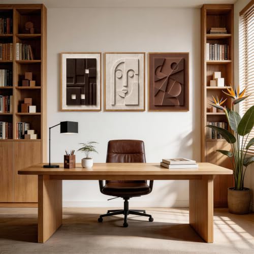 CHDITB 3D Textured Abstract Face Relief Wall Art Neutral Geometric Painting - color: 3d Geometric