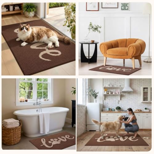 Bulijojo Dirt Trapper Door Mat, 24"x36" Non Slip Entrance Mat Brown - color: Brown, size: 2' x 3' (Rectangular)