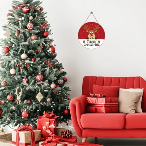 Christmas Door Decorations Cute Reindeer Christmas Wall Decor Hanging Sign