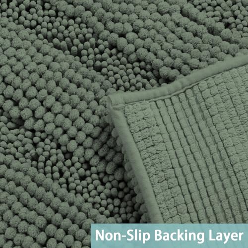 Turquoize Small Bathroom Rug 17x24, Absorbent Chenille Bath Rug, Green Bay - color: Green Bay, size: 17" x 24"