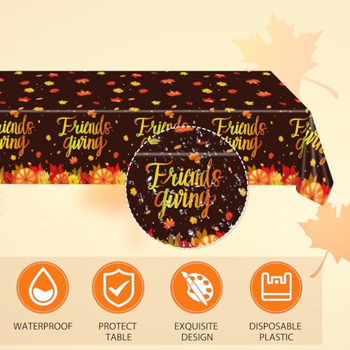 41 PCS Fall theme Thanksgiving Party Supplies Kit,Happy Friendsgiving Tableware Include Dessert Plates, Napkins,Tablecloth Autumn Harvest Disposable Dinnerware For Autumn Thanksgiving Party - color: Thanksgiving Party
