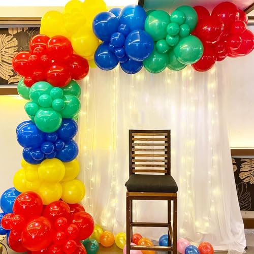 Red Blue Yellow Green Balloons 12 Inch Rainbow Colorful Latex Party Balloon - color: Red Blue Yellow Green