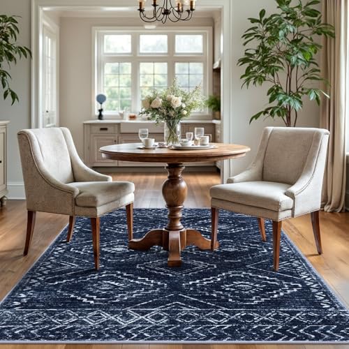 KILOCOCO Area Rug 4'x6' Entryway Rug Washable Rug, Dark Blue - color: Dark Blue, size: 4' x 6' (Rectangular)