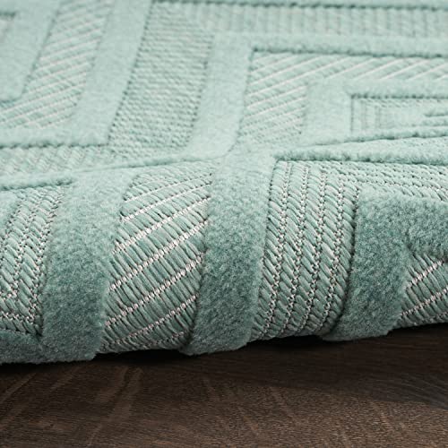 Nourison Home Versatile Aqua Teal 4' x 6' Area Rug - Easy Clean, Non Shedding, Bed Room, Living Room, Dining Room, Kitchen (4' x 6') - color: Aqua Teal, size: 4' x 6' (Rectangular)