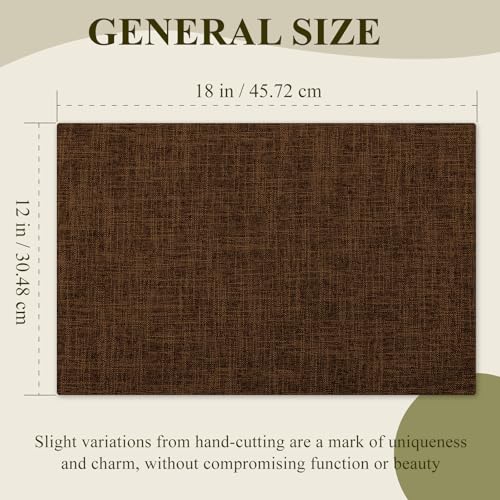 KXN Placemats Set of 4, Durable Dual-Layer Fabric Table Mats, Brown - color: Brown