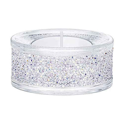 SWAROVSKI Shimmer Tea Light Holder, Candle Holder with Clear Swarovski Crystals Featuring an Aurora Borealis Effect Part of The Swarovski Shimmer Collection - color: Shimmer Tea Light Holder