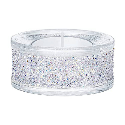 SWAROVSKI Shimmer Tea Light Holder, Candle Holder with Clear Swarovski Crystals Featuring an Aurora Borealis Effect Part of The Swarovski Shimmer Collection - color: Shimmer Tea Light Holder
