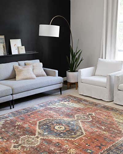 Loloi Skye Rust/Blue 2'-3" x 3'-9" Accent Rug - color: Rust / Blue, size: 2'3" x 3'9" (Rectangular)