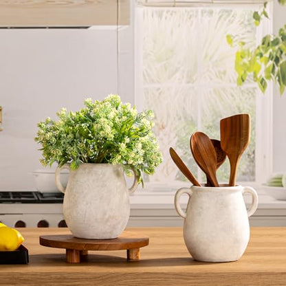 Vanselia Ceramic Flower Vase Home Table Decor Living Room Farmhouse 7.1 in - color: 7.1" Rustic