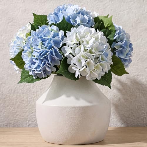 White Ceramic Flower Vase for Centerpieces, 5.2in Small Hydrangea Vase - color: 1-white/5.2“