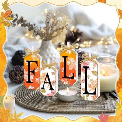 Britimes Fall Thanksgiving Tiered Tray Decor, 4 Pack, Wooden Table Sign - style: Maple Leaf Fall